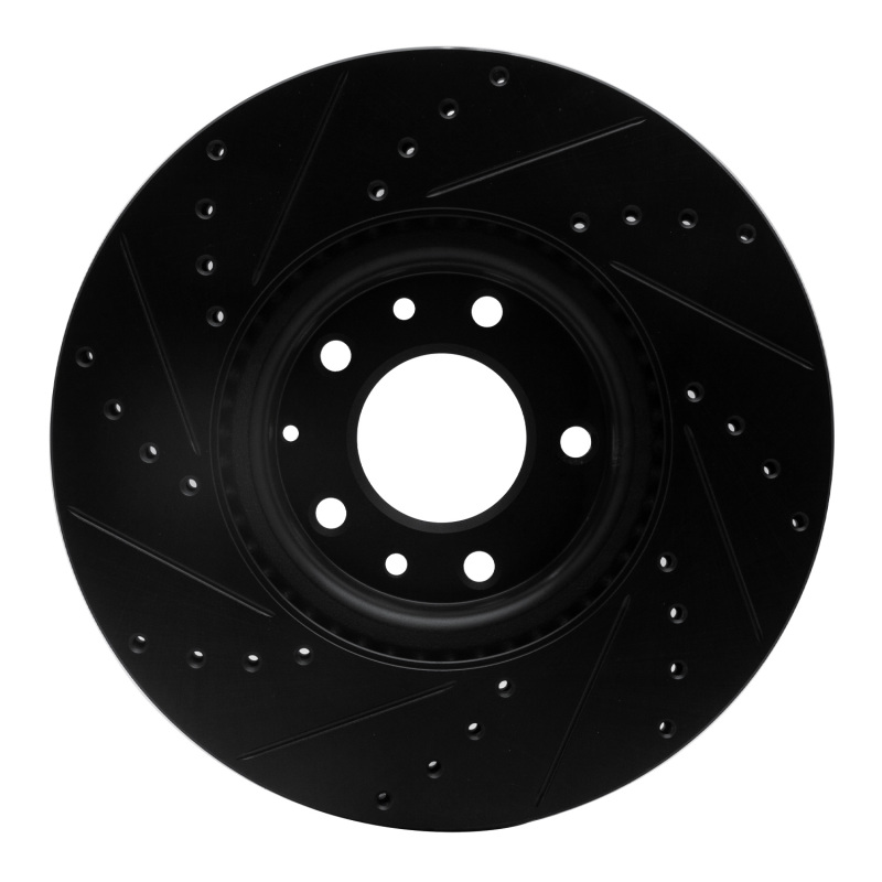 Mazda 6 Brake Rotor (1) - Front Right - R1 Concepts - Drilled & Slotted - Black - `06-`07